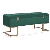 Bankje met opbergvak 105 cm fluweel groen - thumbnail