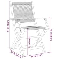 Tuinstoelen 2 st massief acaciahout en polypropeen zwart - thumbnail