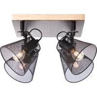 Brilliant 40135/76 - 4 Spots Plafondlamp Metaal/Hout - thumbnail