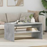 Salontafel Beton Grijs 80 x 50 x 40 cm Bewerkt hout - thumbnail