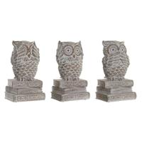 Decoratieve figuren DKD Home Decor Wit Uil Decapé 11 x 11 x 20 cm (3 Stuks) - thumbnail