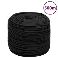 VidaXL Boottouw 8 mm 500 m polypropeen zwart - thumbnail