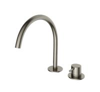 Wastafelmengkraan Hotbath Cobber 2 Gats Geborsteld Nikkel - thumbnail