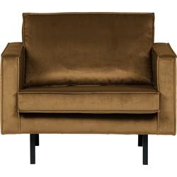 WOOOD Fauteuil 'Rodeo' Velvet, kleur Honing (geel)