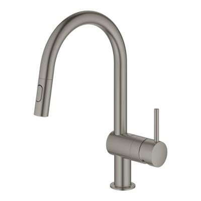 Keukenmengkraan GROHE Minta C-Uitloop Uittrekbare Dual Spray Hard Graphite Geborsteld Keukenmengkraan GROHE Minta C-Uitloop Uittrekbare Dual Spray Hard Graphite Geborsteld