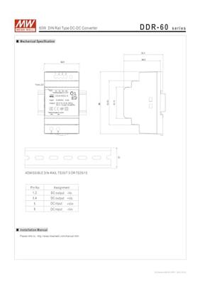 MEAN WELL DDR-60L-24 DIN-rail DC/DC-converter 24 V/DC 2.5 A 60 W Aantal uitgangen:1 x Inhoud 1 stuk(s)