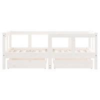 Kinderbedframe met lades 70x140 cm massief grenenhout wit - thumbnail