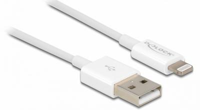 Delock 83000 USB data- en voedingskabel voor iPhone, iPad, iPod wit 1 m