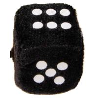 LG Imports knuffeldobbelsteen 4,5 cm zwart - thumbnail