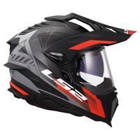 LS2 endurohelm "mx701 explorer hexa" helmet mx701 explorer hexa matt black/red/grey - thumbnail