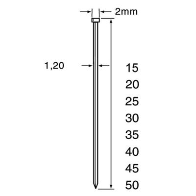 Dutack 1.2mm minibrads | 45mm | 5000 stuks - 5134034 Dutack 1.2mm minibrads | 45mm | 5000 stuks - 5134034