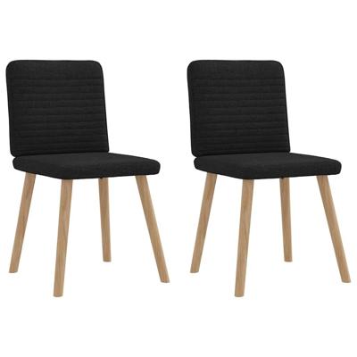 Eetkamerstoelen 2 st stof zwart
