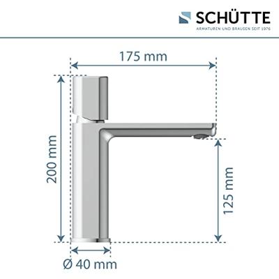 NEW YORK ééngreepsmengkraan wastafel, chroom keramische schijven geluidsarme, verwisselbare 25 mm-cartouche flexibele metalen aansluitslangen 500 mm volgens DVGW/KTW-A 1 ¼" (Ø ca. 4 cm) druk