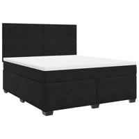 Boxspring met matras fluweel zwart 180x200 cm - thumbnail