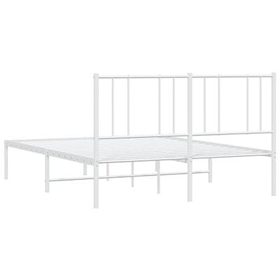 Bedframe met hoofdbord metaal wit 120x190 cm