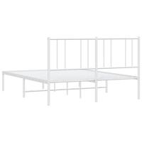 Bedframe met hoofdbord metaal wit 120x190 cm - thumbnail