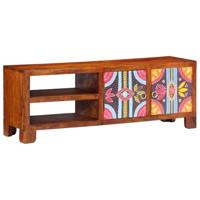 TV-meubel 110x30x40 massief acaciahout meerkleurig - thumbnail