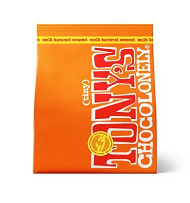 Chocolade Tony&apos;s Chocolonely tiny melk karamel zeezout zak 135g | 6 stuks