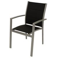 Sorrento Terrasstoel set van 4 stuks - Aluminium Textiel - Zwart - thumbnail