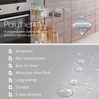 Metaltex Slim de Luxe Opbergkar met 3 Mandjes Metallic