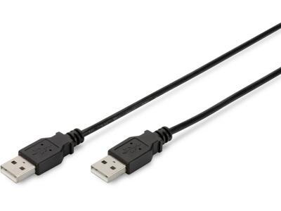 Digitus USB 2.0 Aansluitkabel [1x USB-A 2.0 stekker - 1x USB-A 2.0 stekker] 1.80 m Zwart Rond, Afgeschermd (dubbel)