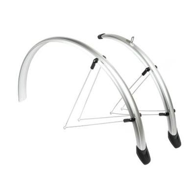 Eurofender Stel spatborden 28 inch 46 pvc zilver Eurofender Stel spatborden 28 inch 46 pvc zilver