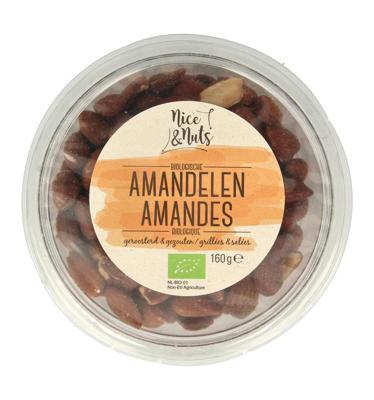 Nice & Nuts Amandelen bruin gezouten geroosterd bio 160 Gram