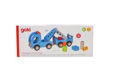 Goki houten takelwagen met aanhanger Goki houten takelwagen met aanhanger