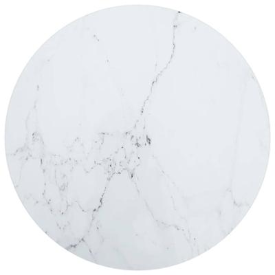 VidaXL Tafelblad ø50x0,8 cm gehard glas met marmeren design wit VidaXL Tafelblad ø50x0,8 cm gehard glas met marmeren design wit