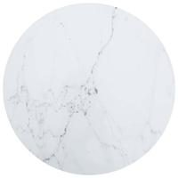 VidaXL Tafelblad ø50x0,8 cm gehard glas met marmeren design wit - thumbnail