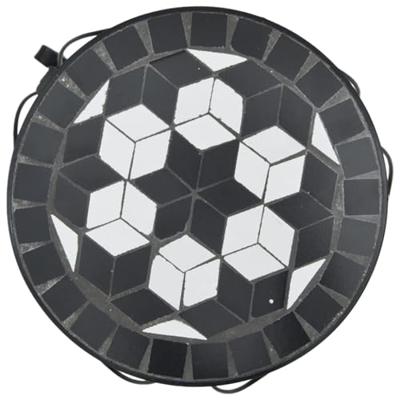 VidaXL Plantenstandaards 3 st keramiek zwart en wit
