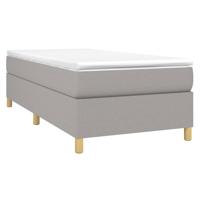 Boxspring met matras stof lichtgrijs 120x190 cm - thumbnail