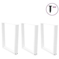 Eettafelpoten 3 st V-vormig 80x(72-73,3) cm staal wit - thumbnail