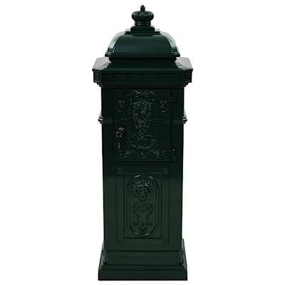 VidaXL Pilaar brievenbus vintage stijl roestbestendig aluminium groen
