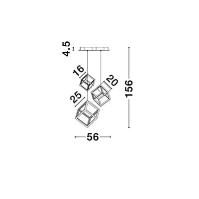 Lyora Vierkante hanglampGabbia zwart triple - 9818231