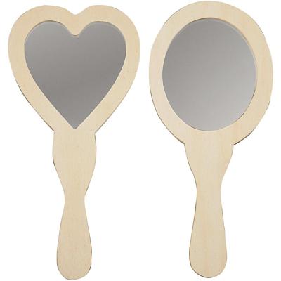 Creativ Company Versier je houten handspiegel, 2st. 25cm