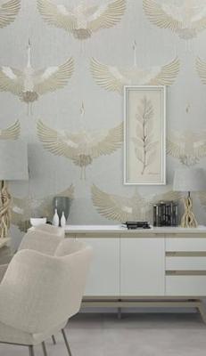 Marburg Kumano; The New Design Book Behang met kraanvogels - 34529