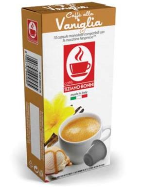 Caffè Bonini koffie met vanillesmaak capsules voor nespresso (10st ) Caffè Bonini koffie met vanillesmaak capsules voor nespresso (10st )