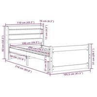 Bedframe met hoofdeinde zonder matras 100x200 cm wit - thumbnail