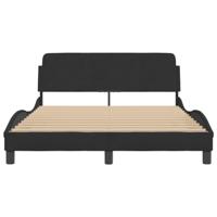 Bedframe zonder matras 140x190 cm fluweel zwart - thumbnail