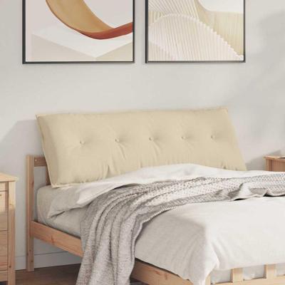 VidaXL Rugkussen crème 140 x 19 x 50 cm stof