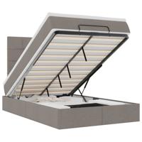 Ottoman bed met matras 90x190cm stof taupe - thumbnail