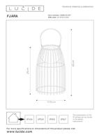 Lucide FJARA - Oplaadbare Tafellamp Binnen/Buiten - Accu/Batterij - Ø 17,5 cm - LED 3 StepDim - 1x0,3W 3000K - IP44 - Roest bruin - thumbnail