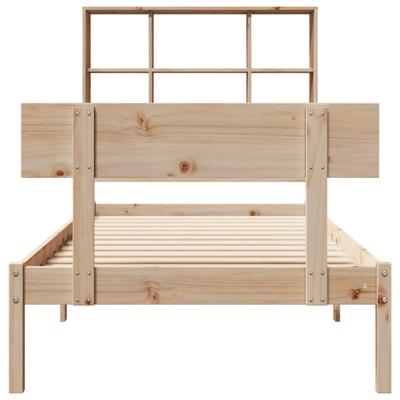 Bed met boekenkast zonder matras massief grenenhout 120x190 cm