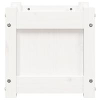 Plantenbakken 2 st cm massief grenenhout wit - thumbnail