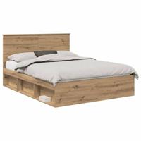 Bedframe Ambachtelijk eiken 150 x 200 cm Massief grenenhout - thumbnail