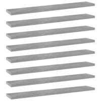 vidaXL Wandschappen 8 st 60x10x1,5 cm spaanplaat betongrijs - thumbnail