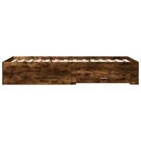 Bedframe met lades bewerkt hout gerookt eikenkleurig 75x190 cm - thumbnail