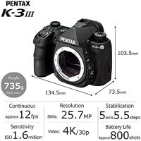 Pentax K-3 Mark III body zwart - thumbnail