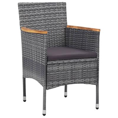 5-delige Tuinset poly rattan grijs - thumbnail